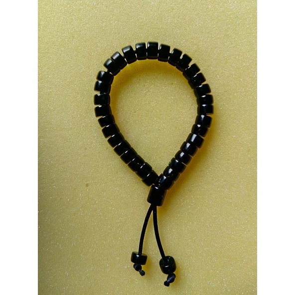 gelang tasbih 33 black jade aceh 100% original