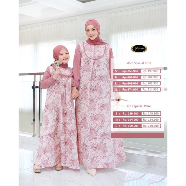FILLEA DRESS ORIGINAL YESSANA GAMIS COUPLE ANAK & MOM BUSANA MUSLIM COUPLE