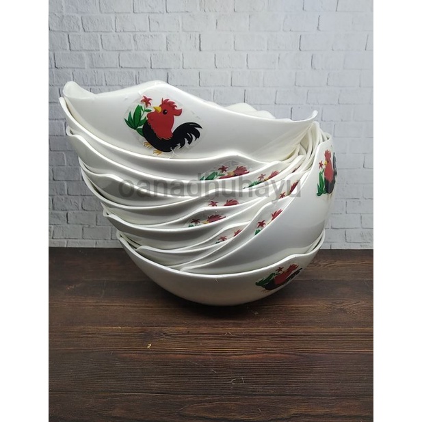 MANGKOK SEGI PLASTIK AYAM  1 LUSIN MANGKOK MAKAN PLASTIK MANGKOK PLASTIK KOTAK AYAM JAGO