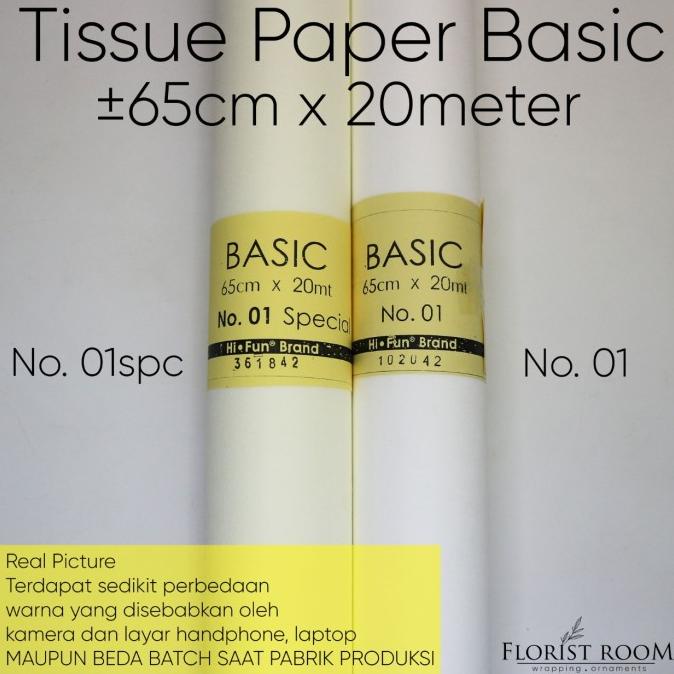 

Produk Unggulan] Tissue Paper Basic Roll 65cm x 20m No. 01 - 15 - Pembungkus Bunga
