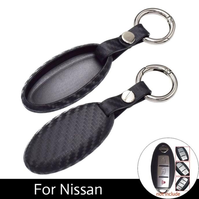 :::::::] Car Key Cover Smart Key Carbon for Nissan Xtrail, Juke, Livina