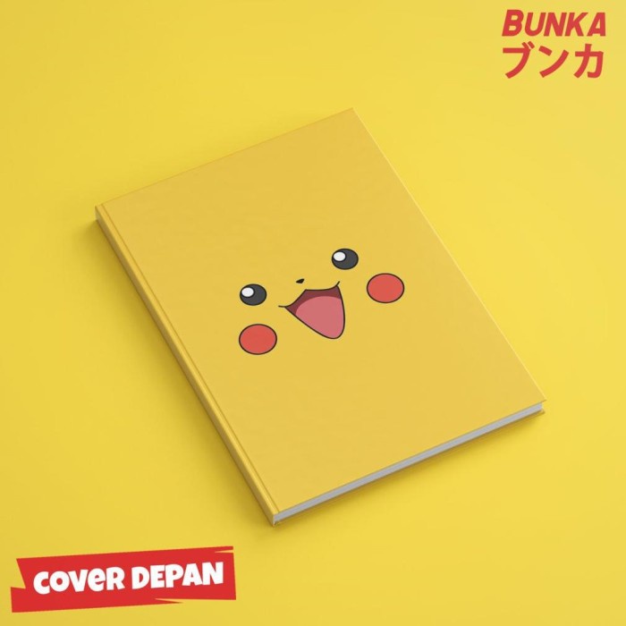 

Terlaris Notebook Pokemon Pikachu Face Hardcover A5 Buku Tulis Catatan Note
