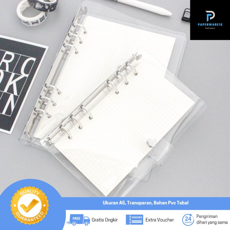 binder a5 transparan / binder aesthetic/planner organizer