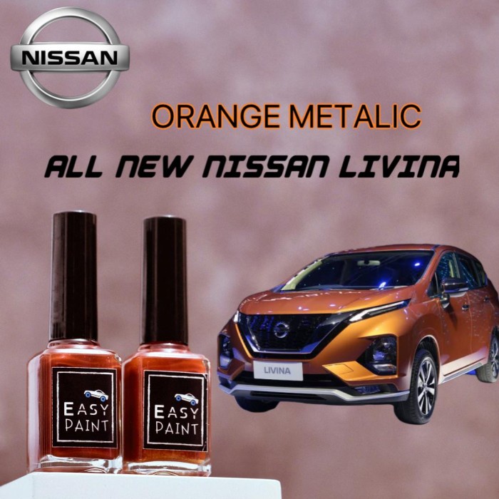 Cat Oles Orange Metalic Nissan All New Livina Penghilang Baret Orange