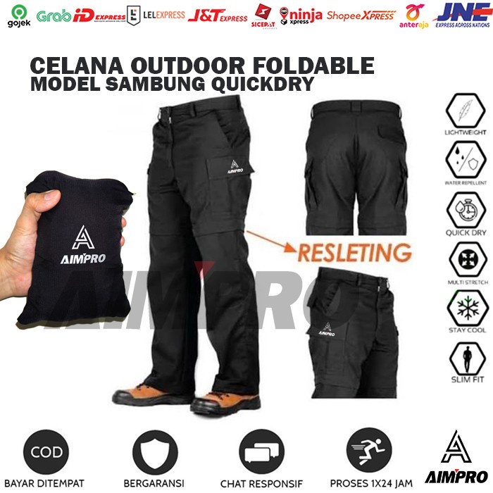 Aimpro Celana Lapangan Tactical - Celana Cargo Sambung Lipat Ultraligh