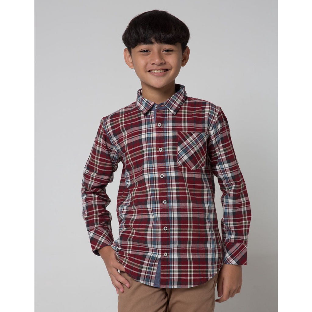 Pito Dito Kemeja Casual Maroon Anak Laki-laki  106947674
