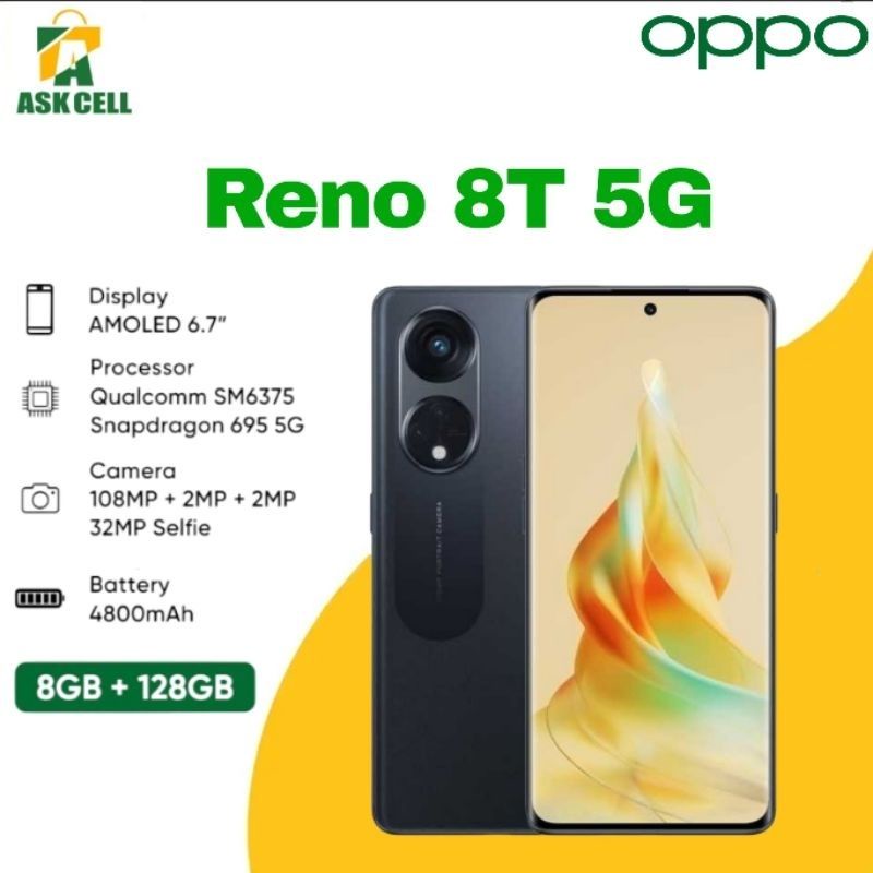 OPPO RENO 8T 5G/8/128GB Garansi Resmi