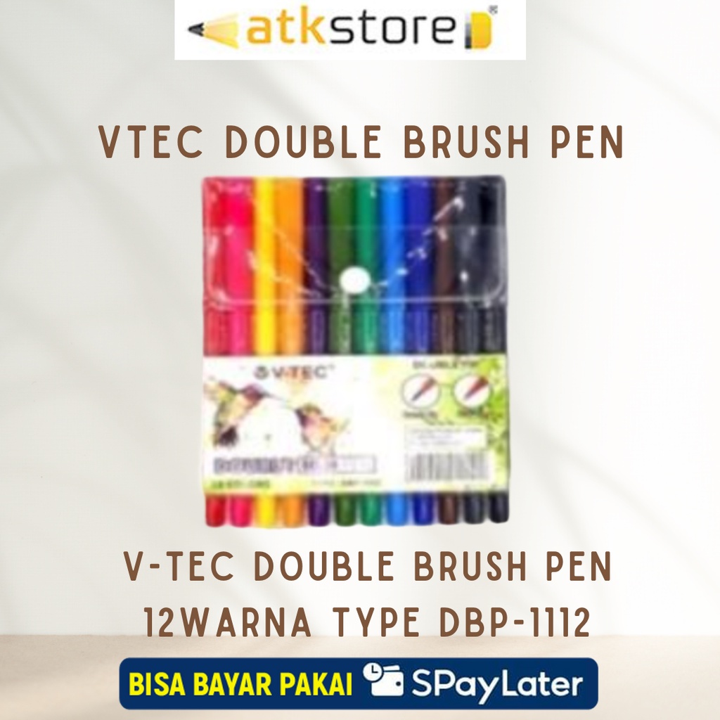 

V-tec Spidol Multifungsi II V-tec Brush Pen 12 24 Warna