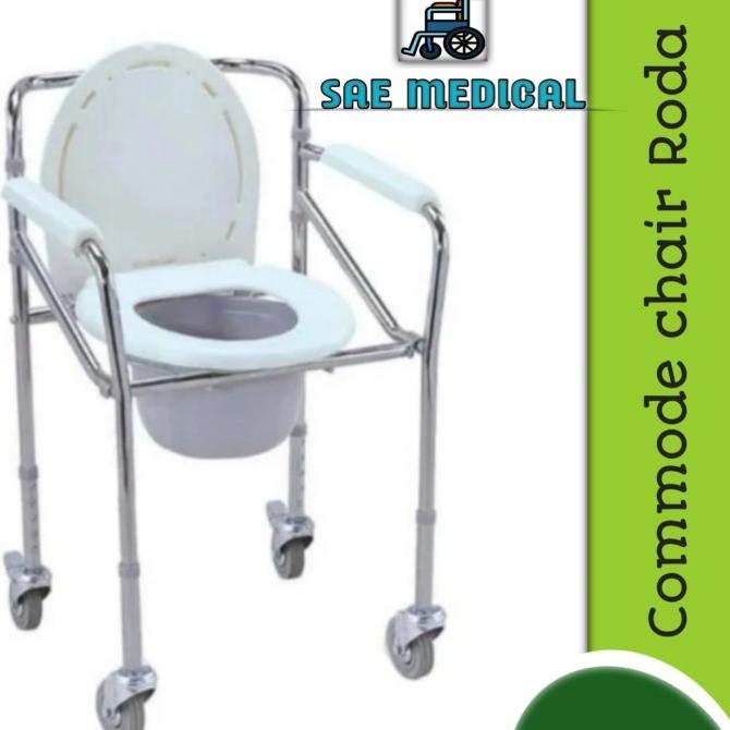 Kursi Bab Roda Commode Chair Pispot Toilet Bisa Untuk Mandi Lansia Sweetliesstore