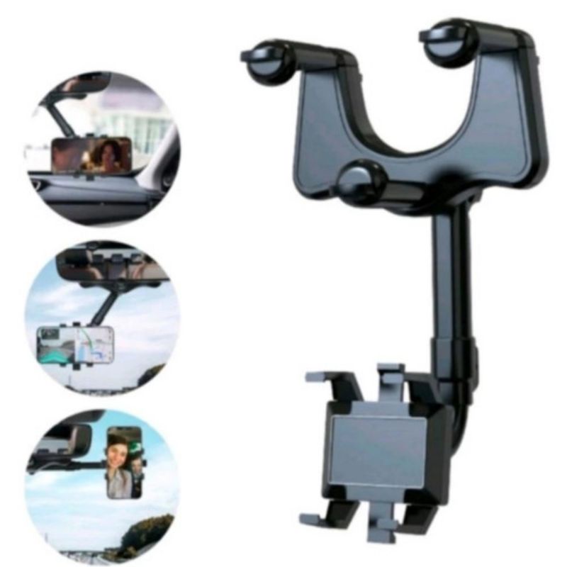 (OM) Holder Spion Tengah Mobil putar 360 Derajat / Car Phone Spion Multifungsi