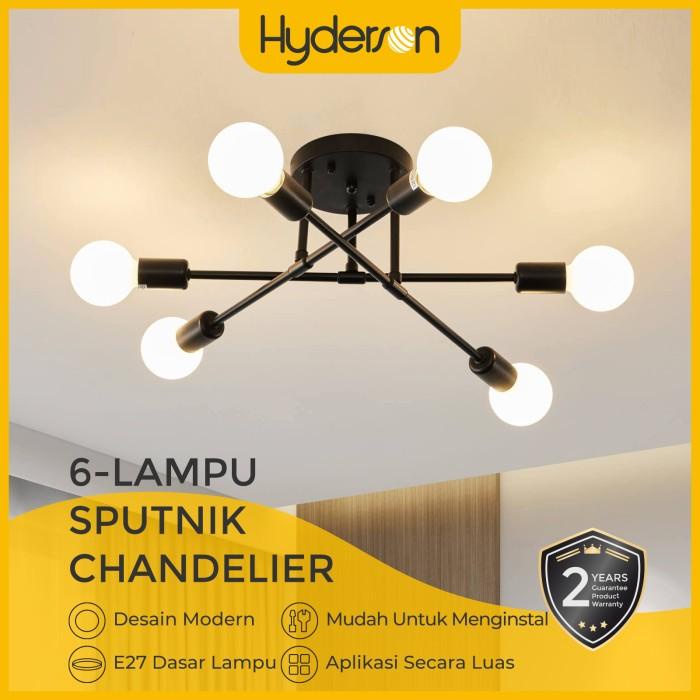 Hyderson Lampu Gantung 6 Led E27 Industrial Ceiling Lamps Plafon