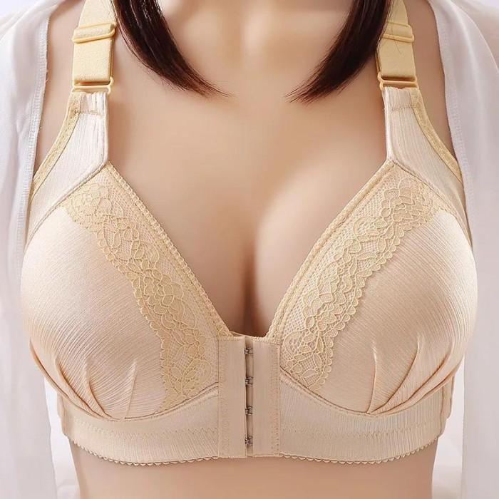 Terlaris Bra Big Size Wanita Kaitan Depan Tanpa Kawat 36-46 Cup C D