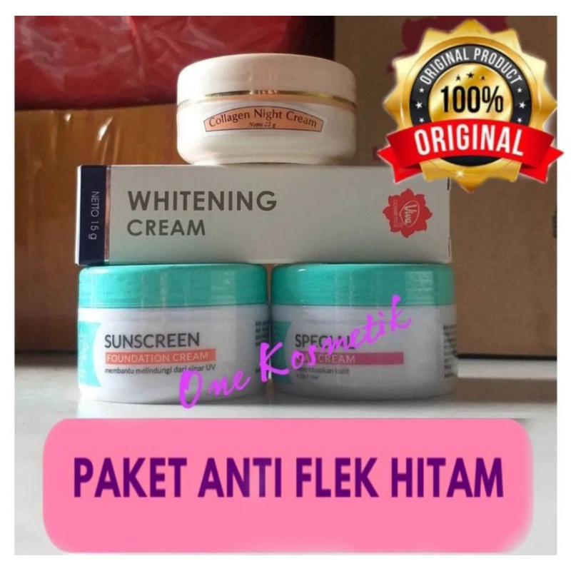 PROMO Viva Paket Anti Flek Hitam Paket Viva 2 / 3 / 4 (Special Day Cream + Sunscreen Foundation + Whitening Cream + Collagen Night Cream)