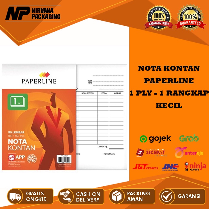 

NOTA KONTAN KECIL 1 PLY 1PLY PAPERLINE 1 RANGKAP / K1 PPL