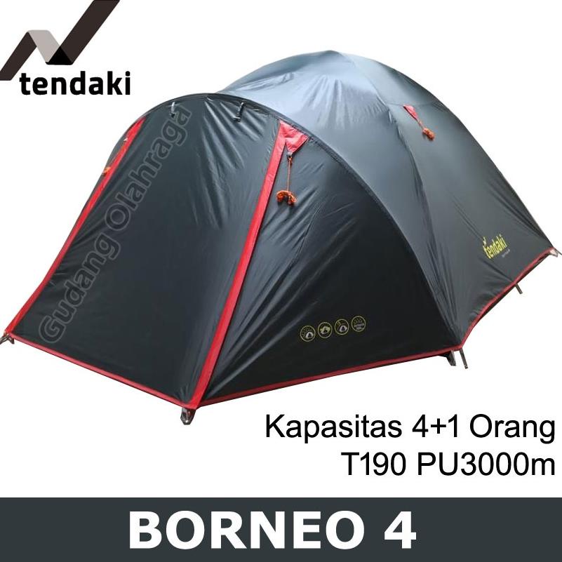 Tenda Tendaki Mis BORNEO 4 / Tenda Camping Dome 4 Orang Double Layer