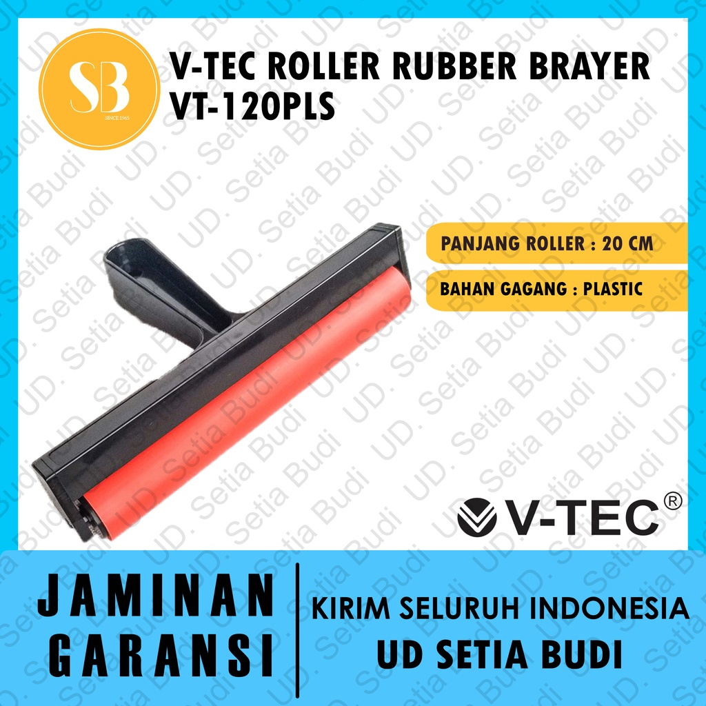 V-TEC Roller Rubber Brayer Plastik 20cm VT-120PLS / Roll Lukis