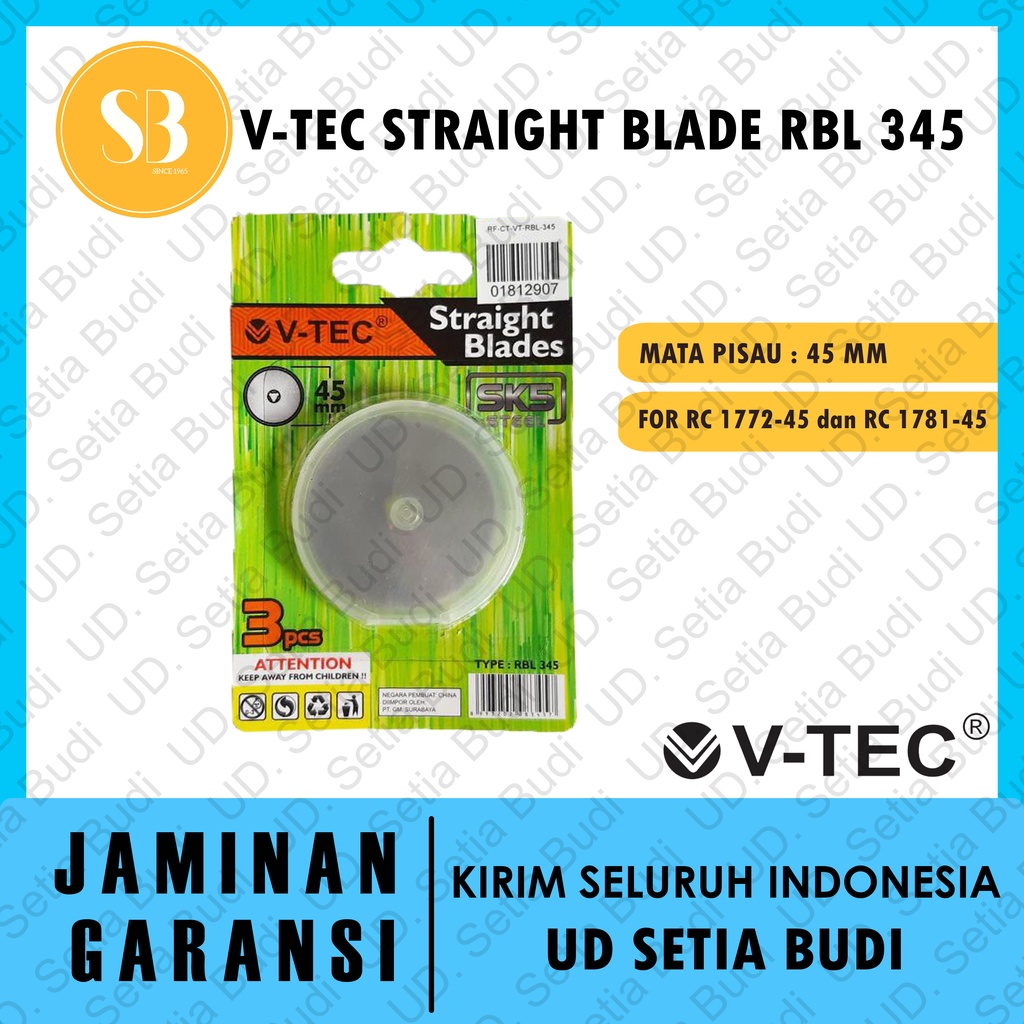 

\V-TEC Straight Blades RBL 345 / Reffil mata pisau ukuran 45mm