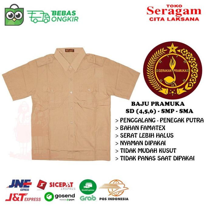 Baju Pramuka Penggalang / Penegak Putra Laki Lengan Pendek SD SMP SMA