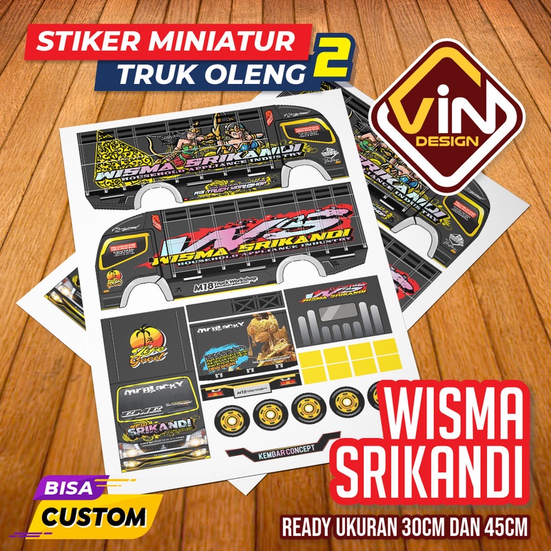 STIKER MINIATUR TRUK / WISMA SRIKANDI / POLA STICKER MINIATUR TRUCK OLENG