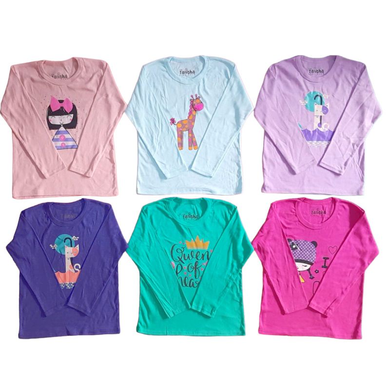 1-5thn Atasan Kaos Anak Perempuan Talitha Tangan Lengan Panjang 1 2 3 4 5 tahun