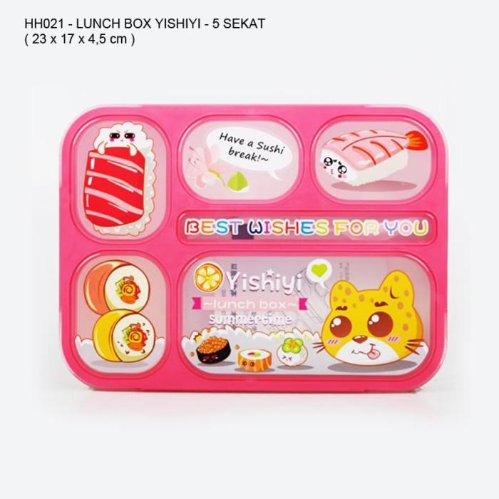 Kotak Makan Anti Bocor / Lunch Box Yishiyi 589 - 5 Sekat