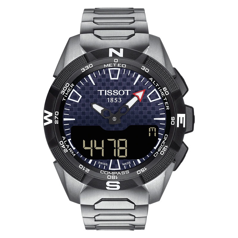 Jam Tangan Pria Tissot T-Touch Expert Solar II T110.420.44.051.00 Black Digital Analog Dial Sllver T