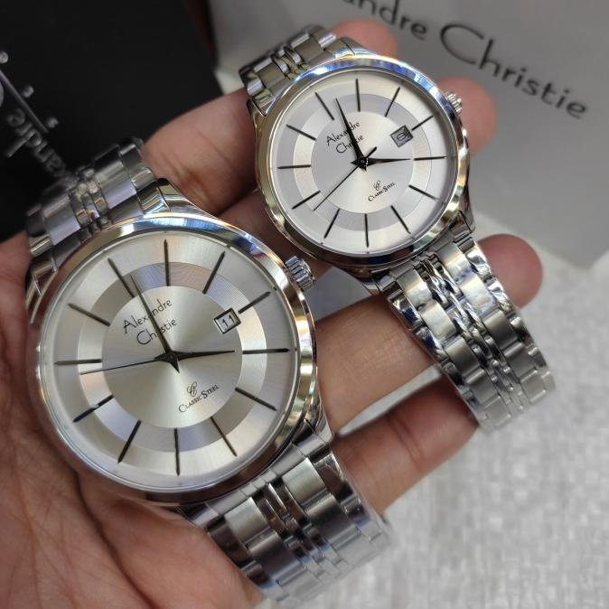 JAM TANGAN COUPLE JAM TANGAN ANALOG COUPLE ALEXANDRE CHRISTIE AC 8348 MD/LD ST SOLID EL09I09A82L