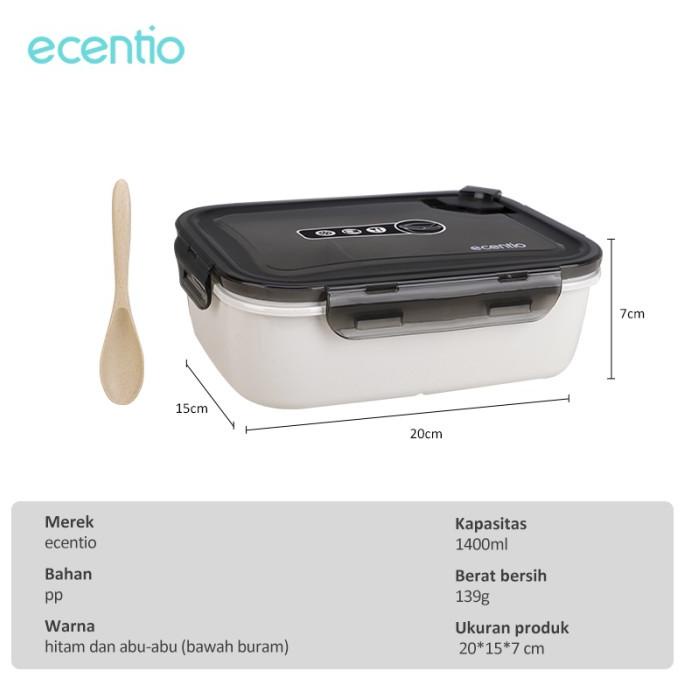 ecentio kotak makan set lunch box lunch bag set