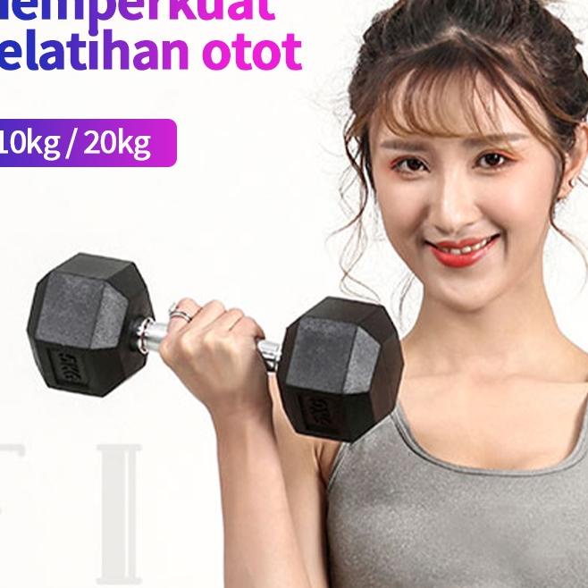 Keep Going Max Dumbbell Karet 10Kg/Cocok Untuk Pria Dan Wanita/Peralatan Fitness Rumah/Dumbbell Kare