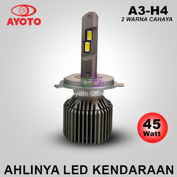 (1 pc) Lampu LED Mobil AYOTO A2-H4 PNP 45 Watt 10000LM