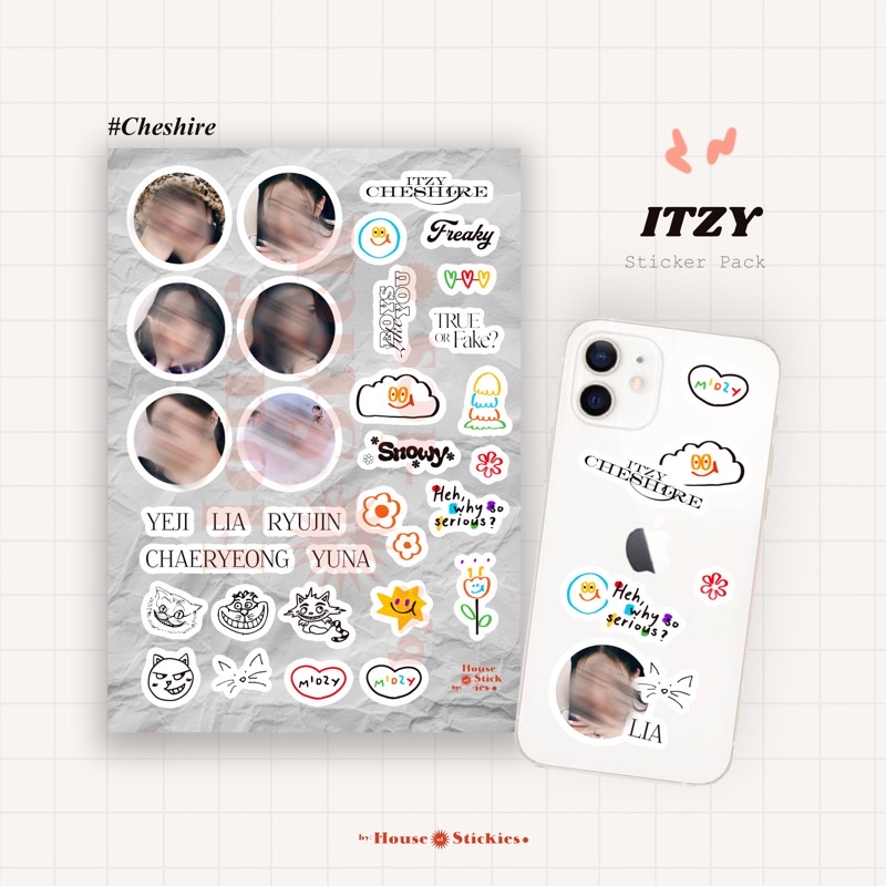 Stiker ITZY Cheshire Album Edition (Unofficial / Fanmade)