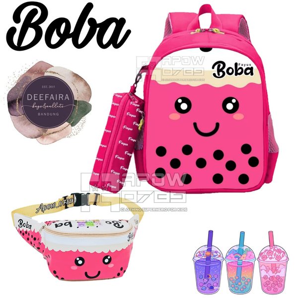 

Tas Anak Model Boba Smile 3 Paket 3 In 1 Tas Sekolah Anak Paud Tk Sd