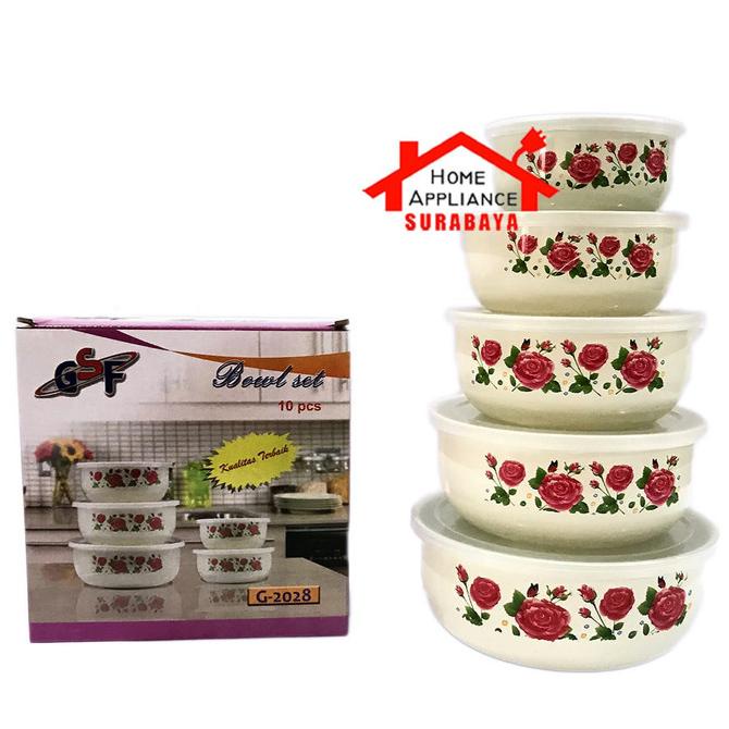 Mixing Bowl Enamel Set / Rantang Susun 5 PCS GSF G-2028 / G 2028