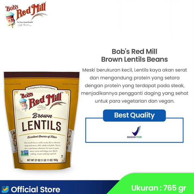 

Promo Bob's Red Mill Brown Lentils Beans 765 gr
