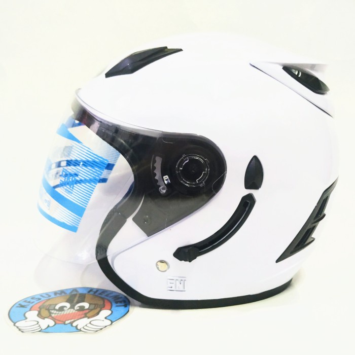 Terlaris Helm Arl Centro Double Visor Putih Polos.