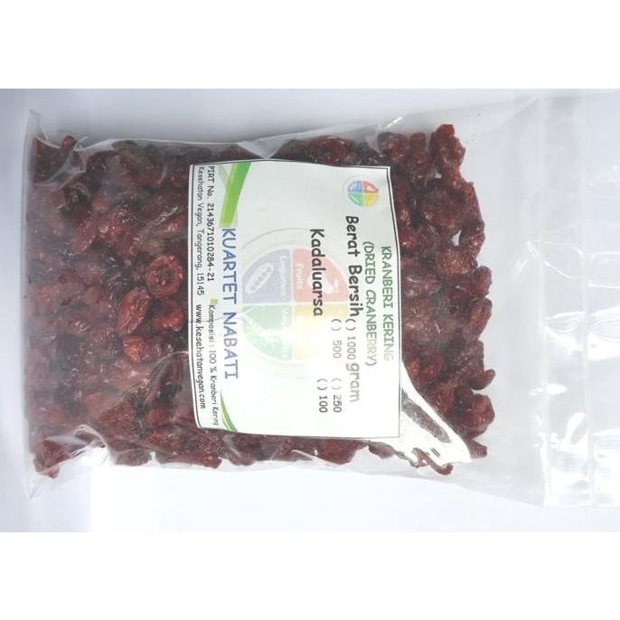 

Promo Promo Kuartet Nabati Kranberi Kering / Dried Cranberry 1000 Gr