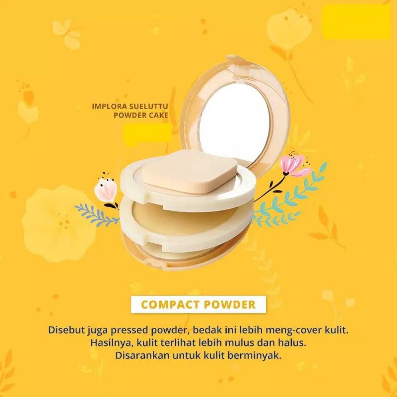 IMPLORA Compact Powder | Two Colour Two Way Cake - One Foundation | Bedak 3in1