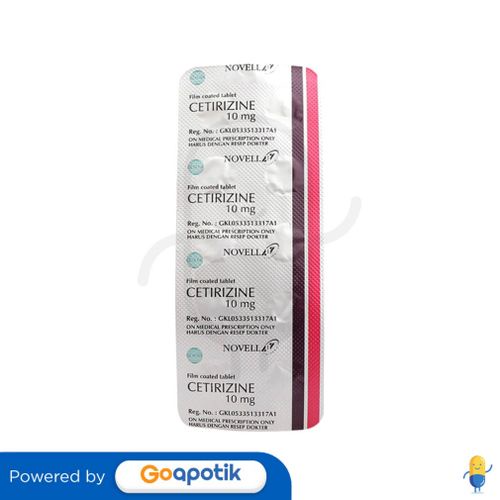 CETIRIZINE NOVELL 10 MG STRIP 10 TABLET