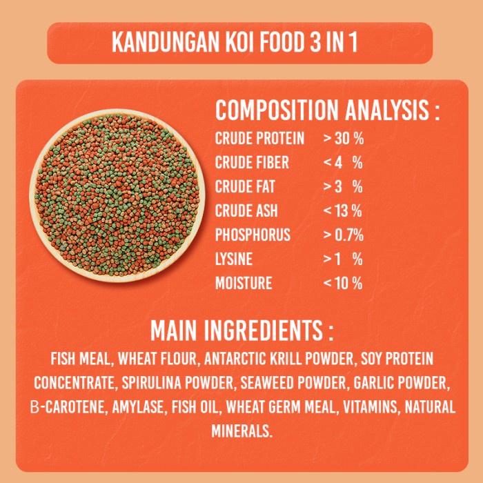 PAKAN IKAN KOI PREMIUM / PELET IKAN KOI 3 MM SPIRULINA + GROWTH #ORIGINAL