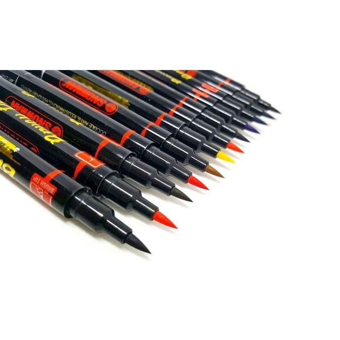 

Cuci Gudang Snowman Brushpen Set 12 Brush Pen Lettering Calligraphy Marker Pena Warna Myarts