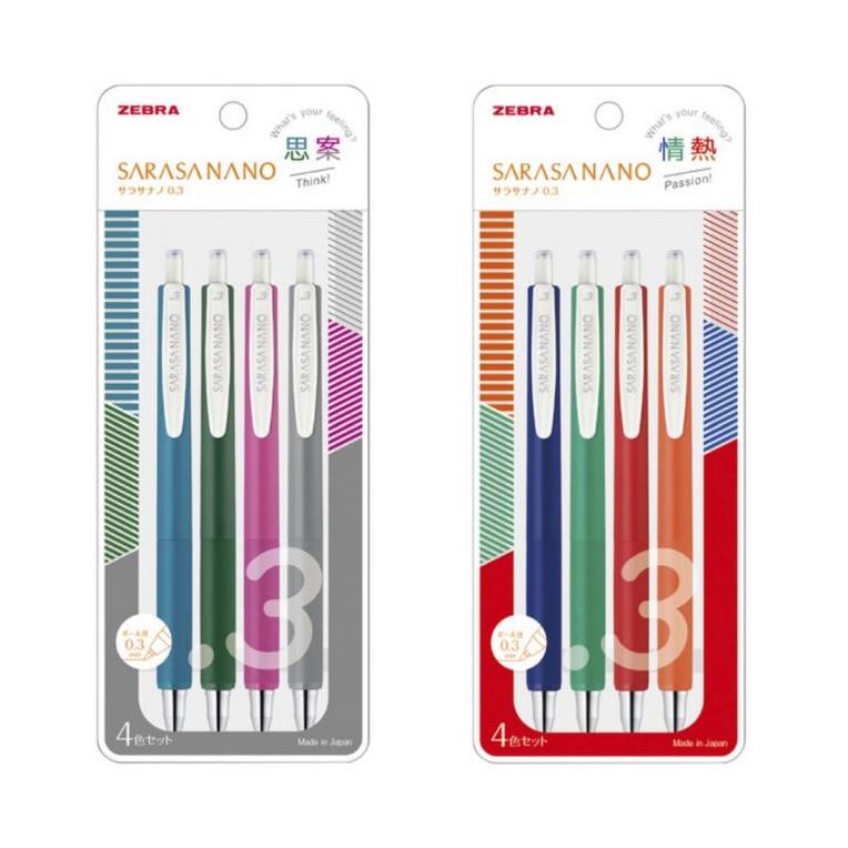 

Terlaris Zebra Sarasa Nano 0.3Mm 4 Color Set Gel Ink Pen Jjh72-4C