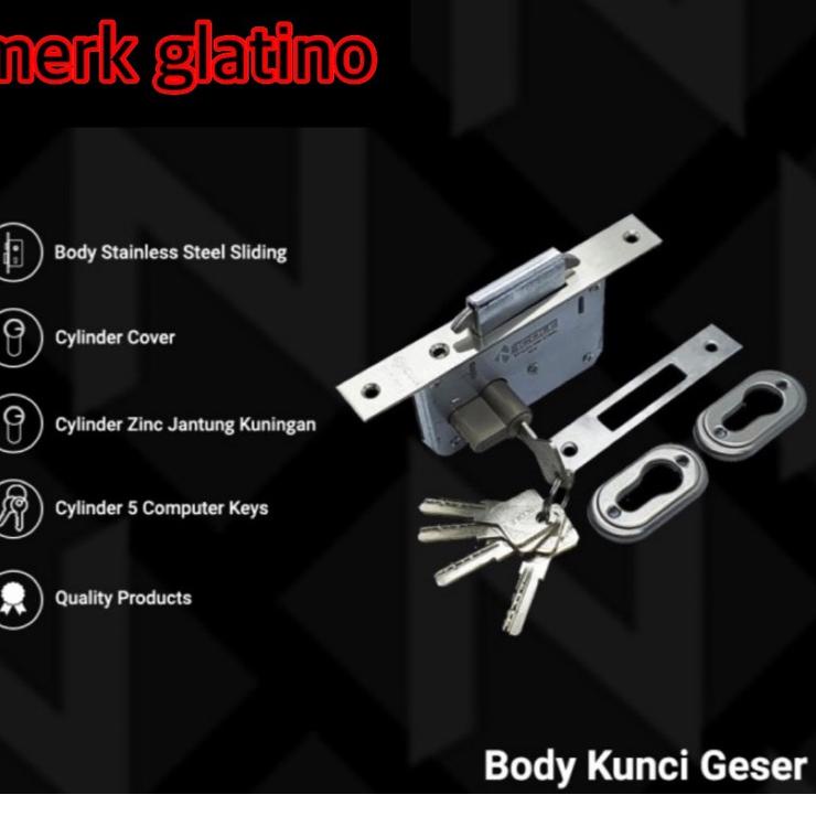Baru Terjamin BODY MEKAR BODY KUNCI PINTU GESER KAIT SLEDING DOOR STAINLESS STEEL KUNCI PINTU SLIDIN