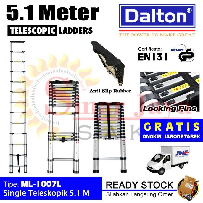 Tangga Lipat Teleskopik 5 Meter Tangga Aluminium Dalton ML-1007 5 M