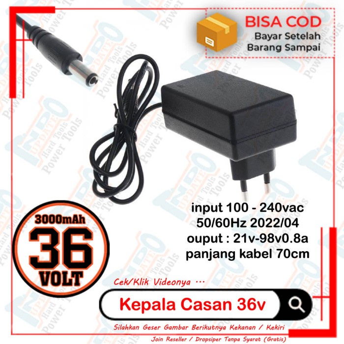 KEPALA CASAN ADATOR CESAN 36V 36 VOLT CHANGER BOR IMPACT CORDLES BATOK
