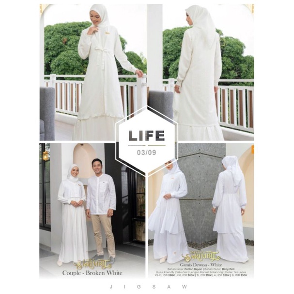 Gamis Putih Dewasa Nibras, Gamis Putih Muslim, Gamis Nibras Putih, Gamis Haji dan Umroh