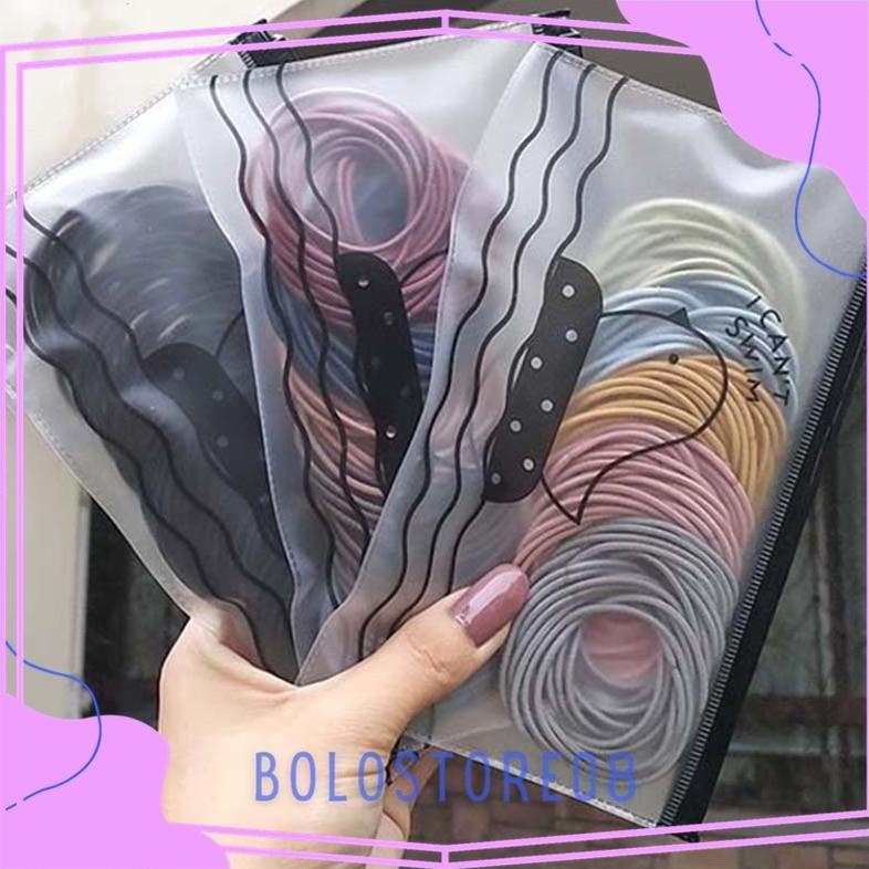 Ikat Rambut Korea 100pcs Free Pouch