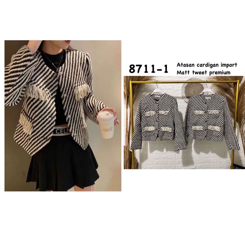 TOP TWEET PREMIUM // CARDIGAN IMPORT MATT TWEED PREMIUM // ATASAN IMPORT PREMIUM // FASHION IMPORT PREMIUM