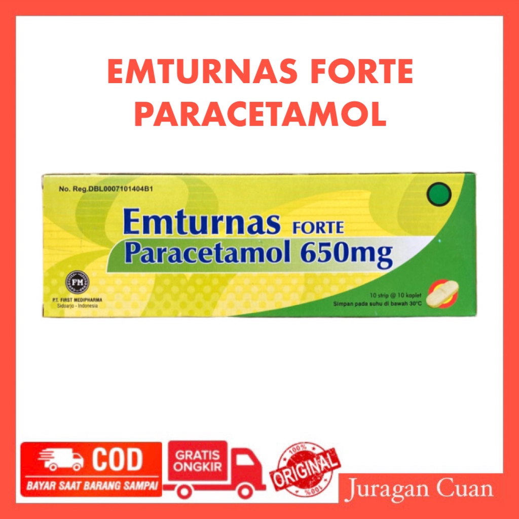 EMTURNAS FORTE 650 MG OBAT PENURUN PANAS DEMAM 1 STRIP ISI 10 TABLET