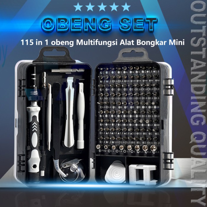 Tool Set 115 In 1 Obeng Set Service Handphone Laptop Hp Elektronik Dsb - Sedia Obeng Hp Full Set Ori