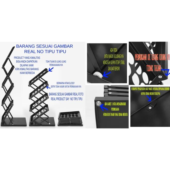 

rak brosur besi 4 susun hitam